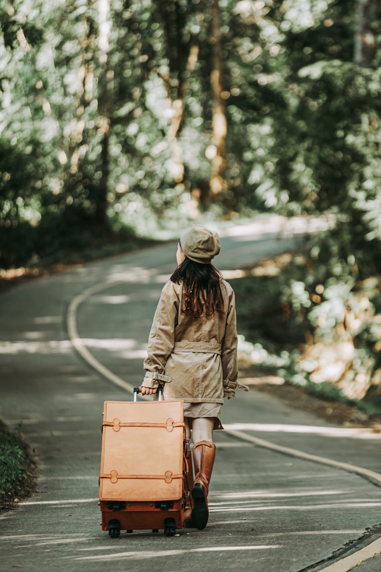 young women travel nature on weekends